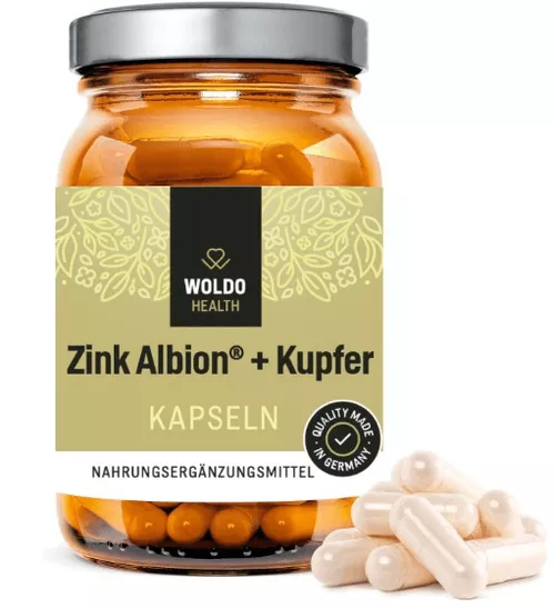 Zinek Albion + Měď - 90 kapslí (WOLDOHEALTH)