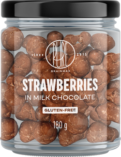 BrainMax Pure Strawberries in Milk Chocolate, Jahody v mléčné čokoládě, 180 g