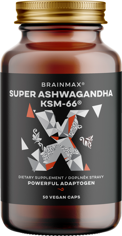 BrainMax Super Ashwagandha extrakt KSM-66, 50 rostlinných kapslí