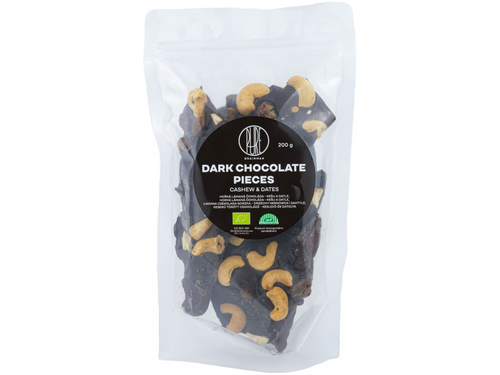 BrainMax Pure Lámaná čokoláda hořká, kešu a datle, BIO,  200 g