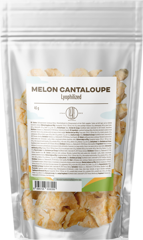 BrainMax Pure Lyophilized Melon Cantaloupe, Lyofilizovaný meloun, 45 g