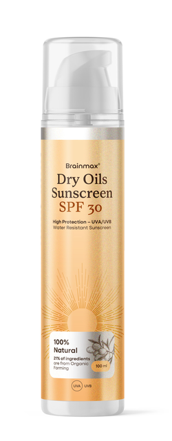 BrainMax Dry Oils Sunscreen, SPF 30 + Zinc, 100 ml
