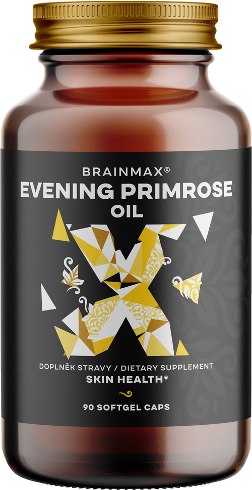 BrainMax Primrose oil, pupálkový olej, 90 rostlinných softgelových kapslí
