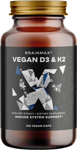 BrainMax Vegan Vitamin D3 & K2 4000 IU / K2 jako MK7 all-trans K2VITAL