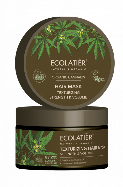 ECOLATIER - Texturující maska ​​na vlasy, síla a objem, CANNABIS, 250 ml