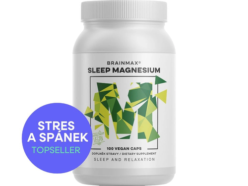 BrainMax Sleep Magnesium, 320 mg, 100 kapslí (Hořčík, GABA, L-theanin, Vitamín B6, šťáva z višně)