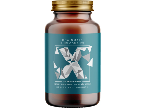 BrainMax Zinc Complex, Zinek, Měď, Selen, Bio Kurkuma, 50 kapslí