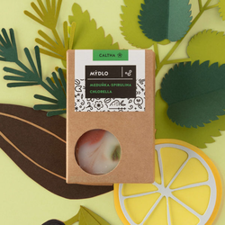 CALTHA - Tuhé mýdlo - Meduňka, Spirulina a Chlorella, 100 g