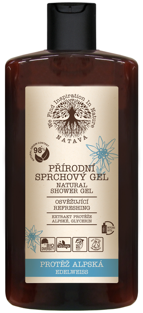 NATAVA - Sprchový gel - Protěž Alpská, 250 ml