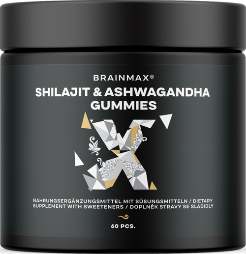 BrainMax Shilajit & Ashwagandha Gummies, 60 bonbónů