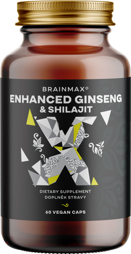 BrainMax Enhanced Ginseng & Shilajit, 60 rostlinných kapslí