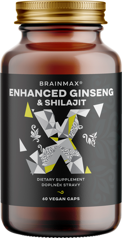 BrainMax Enhanced Ginseng & Shilajit, 60 rostlinných kapslí