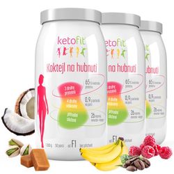 3x proteinový KetoFit koktejl v 10 příchutích, 3780 g, 150 porcí