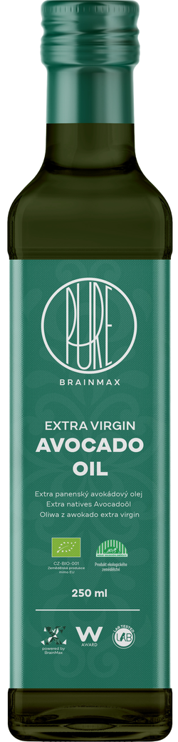 BrainMax Pure Extra Virgin Avocado Oil, Panenský Avokádový olej, BIO, 250 ml