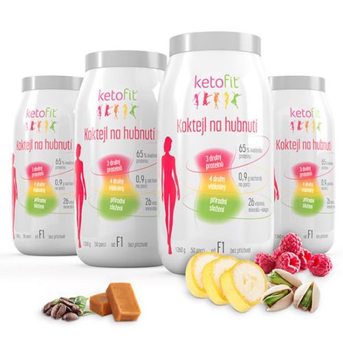 4x proteinový koktejl keto diety v 14 příchutích, 5040 g, 200 porcí